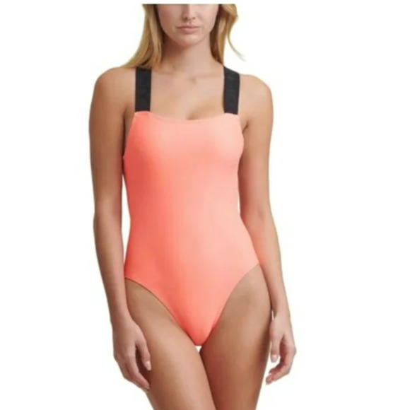 Dkny Other - DKNY Women's Neon Orange Cross back One Piece Swimsuit XS NWT